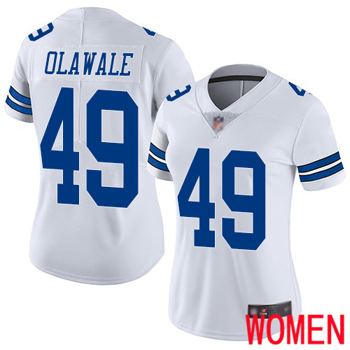 Women Dallas Cowboys Limited White Jamize Olawale Road #49 Vapor Untouchable NFL Jersey->women nfl jersey->Women Jersey